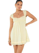 PRINCESS POLLY CARLITA MINI DRESS - SIZE: WOMEN 8 - YELLOW - Brand New