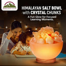 HIMALYAN GLOW MASSAGE BOWL LAMP CLASSIC WOOD BASE - CRYSTAL SALT LAMP(ORANGE) - Like New