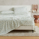 PATINA VIE MAISON COTTON RAYON FROM BAMBOO BLEND SHEET SET - KING - BLUE FLORAL - Like New