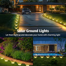 echosari 12 Pack Solar Ground Lights Anti Glare Diamond Warm White - Like New