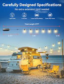 Brightever Solar Powered Outdoor String Lights with Remote, - Scratch & Dent