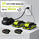 LAZYBOI LEAF BLOWER CORDLESS - 21V POWERFUL ELECTRIC LEAF BLOWER 2 BATTERIES - Like New