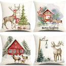 Christmas Decorative Throw Pillow Covers Set of 4 18x18 inches Merry Christmas - Brand New