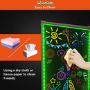 Woodsam LED Drawing Painting Board - 24" x 16" Erasable Non Porous Glass Surface - Like New