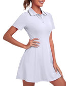 FKEEP Women's Golf Dress Tennis Dresses Workout Athletic Dress Shorts S White - Brand New
