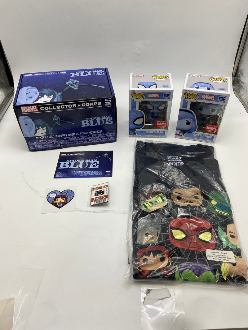 FUNKO MARVEL COLLECTOR CORPS BOX, SPIDER-MAN, XL - BLUE - Like New