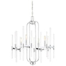 Minka Lavery Chandelier Pendant Lighting 3094-77 Pillar Room, 4-Light, Chrome - Brand New