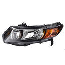 Driver Side Headlight Assembly Composite Fits 2006-2009 Honda Civic - Brand New