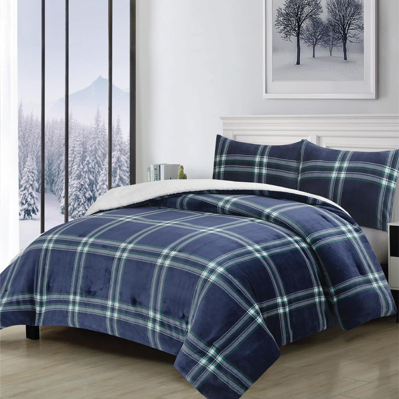 Swift Home Luxurious Ultra-Soft Flannel Plush Sherpa 3 Piece Reversible - Brand New