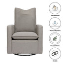 BABYLETTO CALI PILLOWBACK SWIVEL GLIDER IN ECO-PERFORMANCE FABRIC - GRAY - Like New