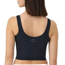 MHM004 HANES WOMEN'S MOVES CROP BRALETTE V-NECK CROPPED PULLOVER 2XL - BLACK - Like New