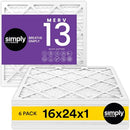 SIMPLY FILTERS SIMPLY 16X24X1 MERV 13 6 PACK - WHITE - Brand New