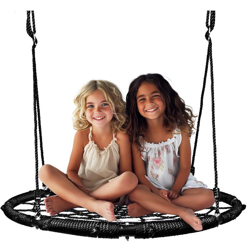 PlayVibe Spider Web Tree Swing 40 Inch Saucer Swing 800Lb Weight, PV1021 - Black Like New