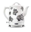 BELLA 1.5 LITER ELECTRIC CERAMIC TEA KETTLE 14746, BLACK FLORAL Like New