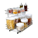 Smart Design Pull-Out Cabinet Organizer 2-Tier Chrome Small Top - Scratch & Dent