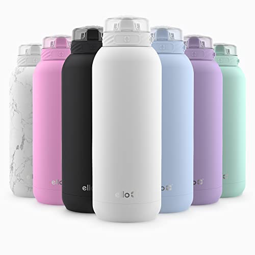 ELLO COOPER 40OZ STAINLESS STEEL WATER BOTTLE WITH STRAW DOUBLE WALLED - WHITE - Brand New