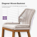 PURPLE LEAF Outdoor Counter Height Bar Stools Chair Set of 2 Modern Patio Metal - Like New
