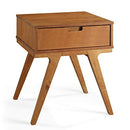 Walker Edison Rory Mid Century 1 Drawer Side Table, 1 Pack, Caramel - Brand New