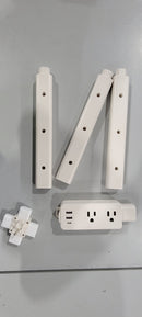 BUEBEO MODULAR OUTLET EXTENDER STICK, 17.5-36IN 360° 4-DIRECTION - NATURAL WHITE - Like New