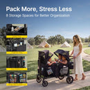 BABYPAVE 4 SEATER WAGON STROLLER FOR KIDS WITH 66 LB SPACIOUS STORAGE - BLACK - Like New