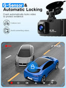 LECTRUS 4K DASH CAM FRONT AND REAR INSIDE 3 CHANNEL DASH CAMERA FOR CARS - BLACK - Like New