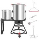 FIRE RIOT 30QT TURKEY FRYER WITH BASKET, OUTDOOR PROPANE, HTK300 - BLACK - Like New