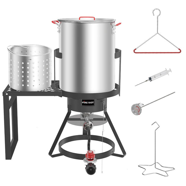 FIRE RIOT 30QT TURKEY FRYER WITH BASKET, OUTDOOR PROPANE, - Scratch & Dent