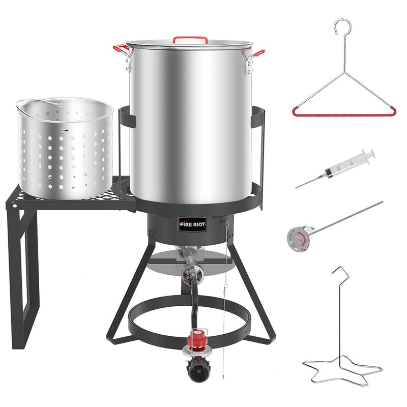 FIRE RIOT 30QT TURKEY FRYER WITH BASKET, OUTDOOR PROPANE, - Scratch & Dent
