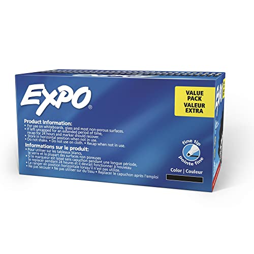 EXPO DRY ERASE MARKERS, LOW ODOR INK, FINE TIP, 36 COUNT ONE BOX - BLACK/WHITE - Brand New