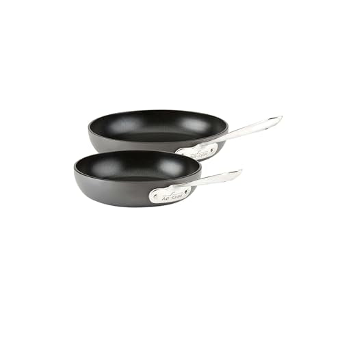 ALL-CLAD HA1 HARD ANODIZED NON STICK FRY PAN 2 PIECE 8 10 INCH BLACK - Brand New