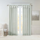 MADISON PARK EMILIA FAUX SILK SINGLE CURTAIN PRIVACY LINING WIN40-121 - AQUA - Like New