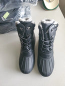 MISHANSHA MENS INSULATED WATERPROOF WINTER BOOTS NON SLIP - SIZE: MEN 11 - BLACK - Like New