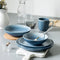 ARORA FAIT ROUND STONEWARE 16PC DINNERWARE SET - REACTIVE GLAZE BLUE Like New