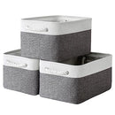 TCAFMAC Collapsible Storage Bins Organizer For Closet Toy Dog TCAF-3PK-WHT/GRY New