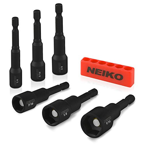 NEIKO 10190A MAGNETIC NUT DRIVER SET 6 PIECE IMPACT NUT DRIVER 1/4” to 9/16” - Brand New