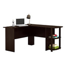 AMERIWOOD HOME DAKOTA L-SHAPED DESK WITH BOOKSHELVES 9354303PCOM - ESPRESSO - Like New