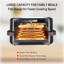 ROAAEE PIZZA OVEN & AIR FRYER, 4.5QT 11-IN-1 FLAT AIRFRYER - BLACK/SILVER - Like New