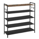 SONGMICS 5-Tier Shoe Rack, Metal Shoe Shelf, Oxford Fabric, Rustic Brown/Black - Like New