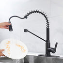 AMAZING FORCE Touch-On Kitchen Faucet with Pull Down Sprayer MATTE BLACK Like New