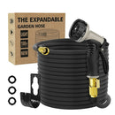 EXPANDABLE GARDEN HOSE 100FT WITH 10-FUNCTION NOZZLE - BLACK SILVER - Like New