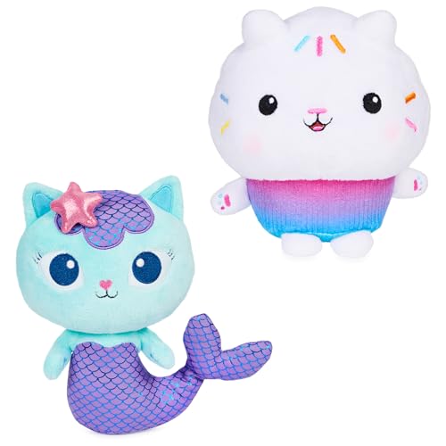 GABBY’S DOLLHOUSE PURR-IFIC PLUSH TOYS 2-PACK CAKEY CAT MERCAT 6063380 - Brand New