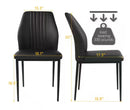 ALL GOJANE FAUX LEATHER SOLID BACK DINING SIDE CHAIR STABLE SET OF 4 - BLACK - Brand New