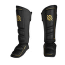 Sanabul Gold Strike Pro Kickboxing MMA Shin Guards - Black/Gold X-Large - Brand New
