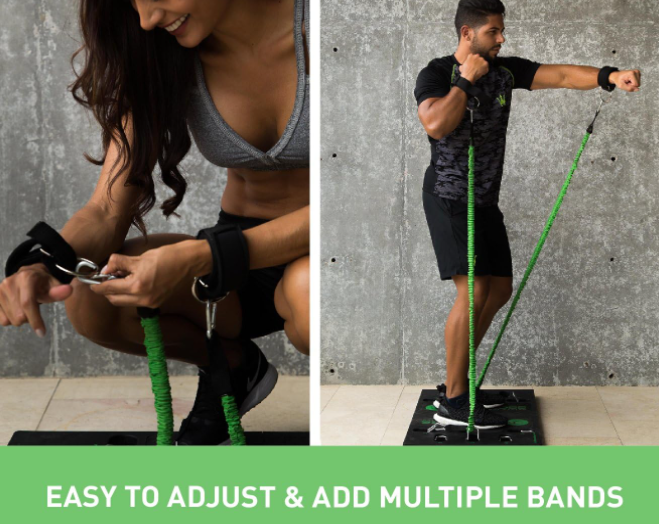 BodyBoss Home Gym 2.0 - Full Portable Gym Home Workout Package PKG4-GREEN Like New