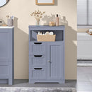 Yaheetech Small Freestanding Bathroom Storage Cabinet with 3 Drawers, Gray - Brand New
