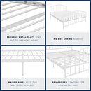 NOVOGRATZ BUSHWICK METAL BED, QUEEN, 4044139N - OFF WHITE - Like New