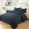 Hygge Hush Summer Quilt Set, Twin Size Navy Blue L Pattern 2 Pieces Quilt Set Like New