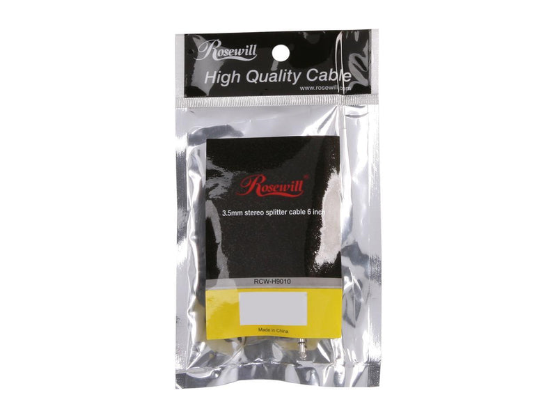 Rosewill RCW-H9010 - 3.5mm Stereo Splitter Cable - 6 Inches