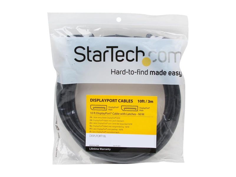 StarTech.com DISPLPORT10L DisplayPort Cable - 10 ft / 3m - with Latches - 4K