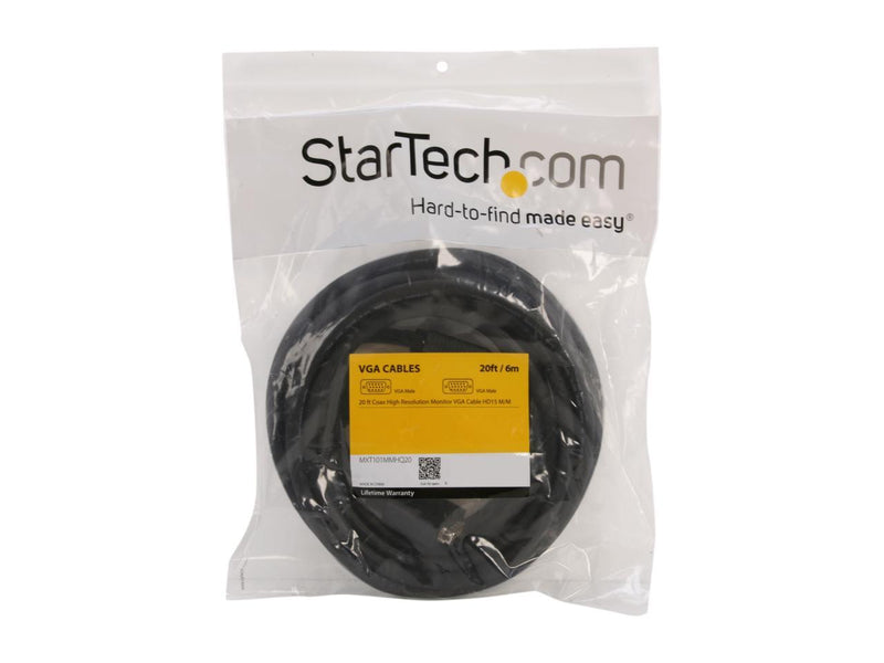 StarTech.com MXT101MMHQ20 20 ft. Coax High Resolution Monitor VGA Cable